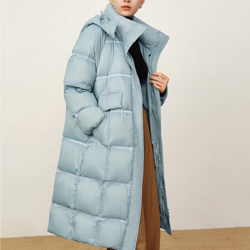 JUZI ANNACAU Light Oxygen Series Women's Long White Duck Down Puffer Jacket