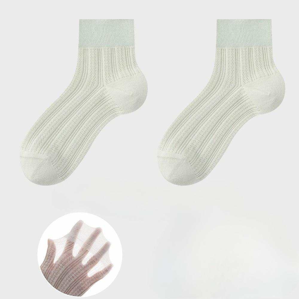 Summer Thin Breathable Mulberry Silk Short Socks for Women, Solid Color, Versatile, Sweat-absorbing Mesh, Boneless Women's Pure Cotton Socks
