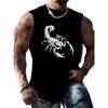 Summer Men's Retro Animal 3D Printed Short Sleeve Vest Round Neck Casual Loose Comfortable Soft Breathable Oversized Vest