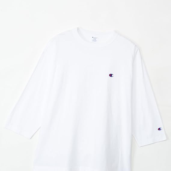Long-sleeved T-shirt, 3/4 sleeve, crew neck, 100% cotton, one-point logo, relaxed fit, dropped shoulders, men's long-sleeved T-shirt C8-A408Z-010-L