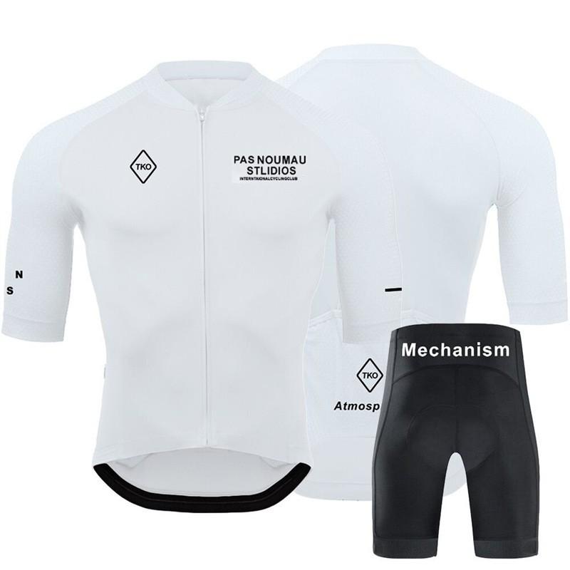 Men Women Cycling Jersey Bib Shorts Set Breathable Bike Riding Outfit Milk Silk Fabric