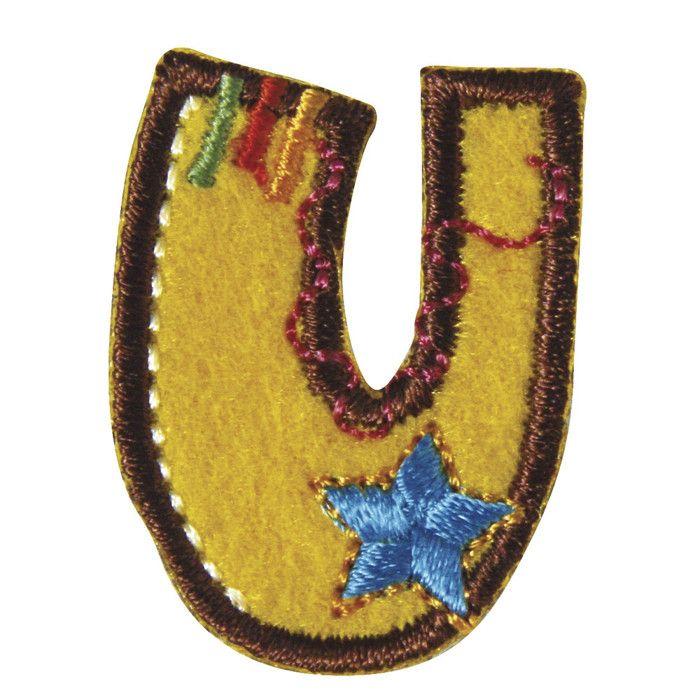 Iron-on Embroidered Patch Letter U 3 Cm