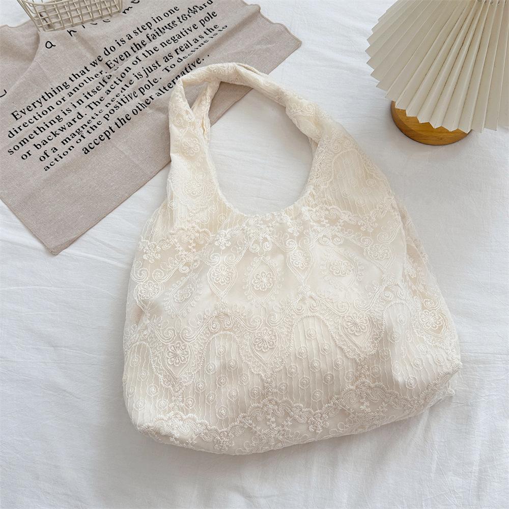 Korean Style Shoulder Bag with Lace Lace Vest Bag for Female Students During Class Shopping Bag