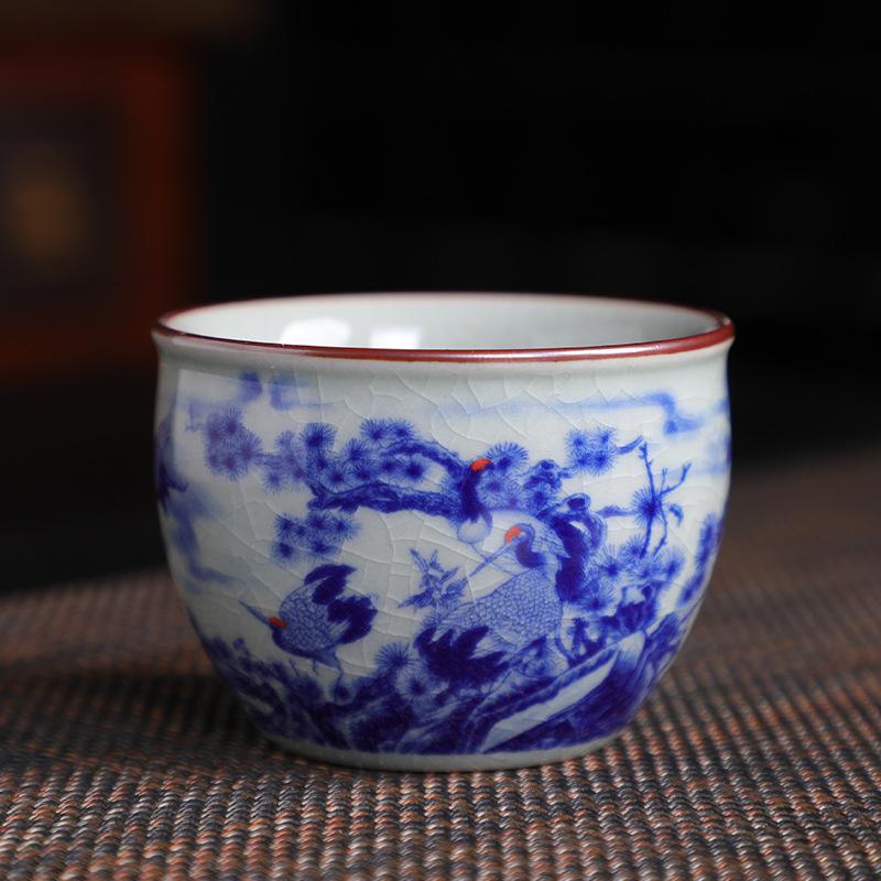 Blue And White Cup Home Master Cup Antique Retro Ceramic Cup Kung Fu Tea Set Tea Cup Blue And White Porcelain Cup Tea Cup