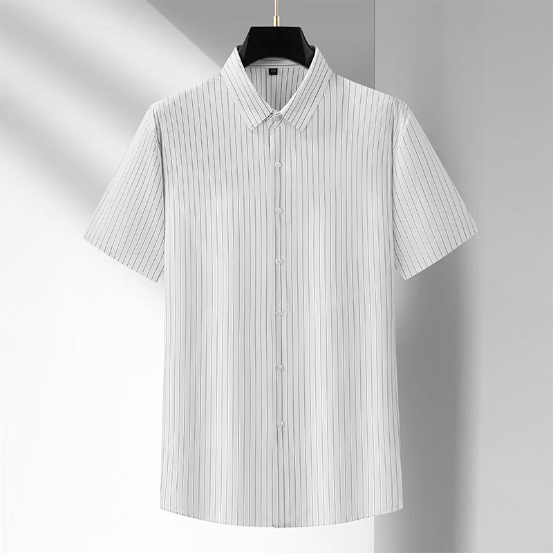 Men's Plus Size Ice Silk Short Sleeve Non-Iron Shirt