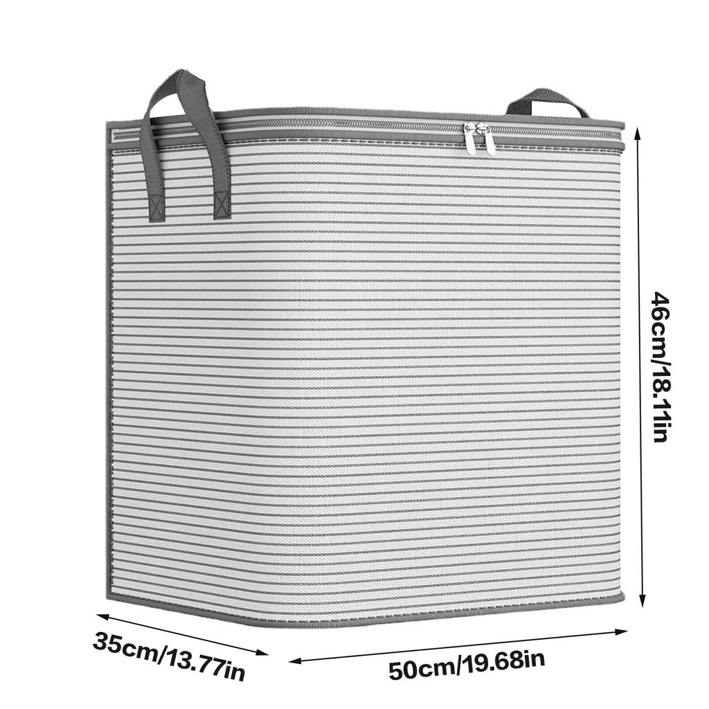 Foldable Blanket Clothing Storage Bags with Lids and Reinforced Handle Bags for Bedding and Clothes Organization