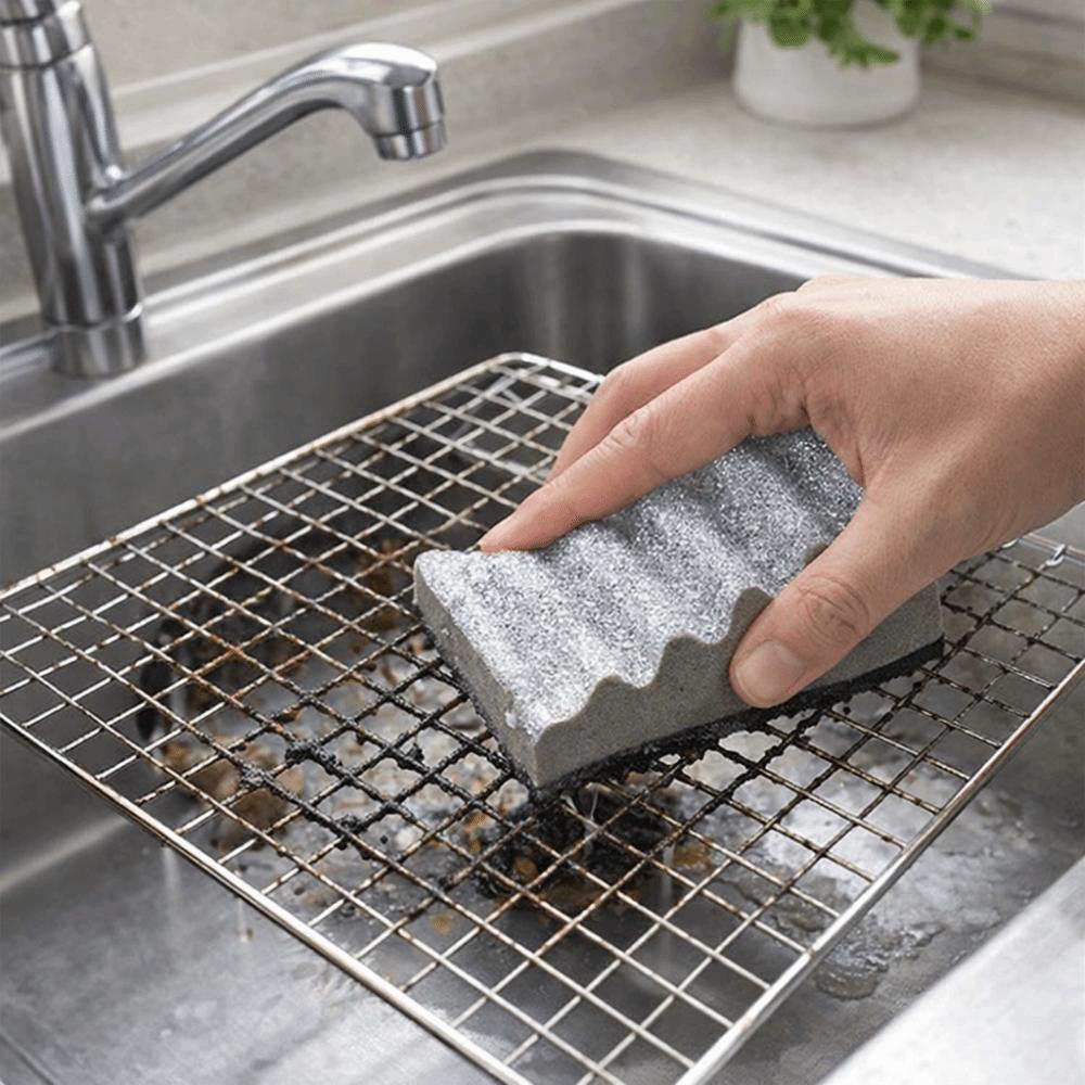 Double-Sided Barbecue Grill Brush Rust Removal Sponge Scrubber Barbecue Brush  Home Use