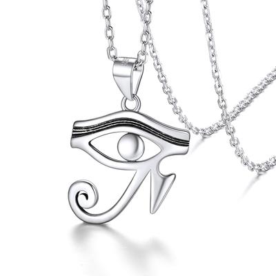 Eye of Horus Eye of Ra Necklace Silver 925 Women Men Egyptian Accessories