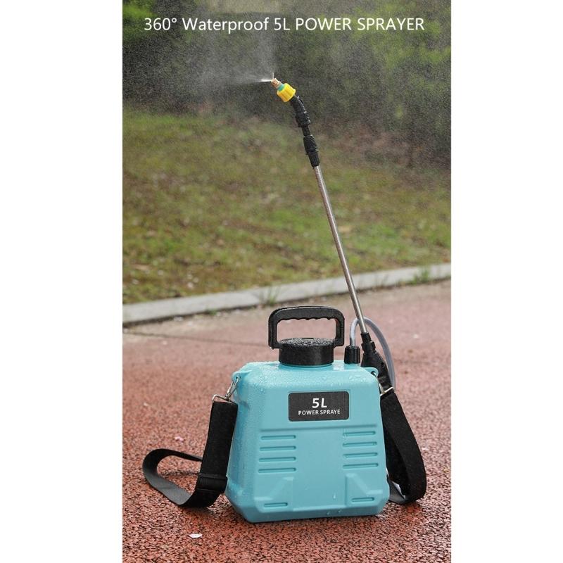 Spruzzatore da Giardino Elettrico 5L Manico Ricaricabile 4 Modelli di Nebulizzazione Lancia Telescopica Spruzzatore d'Acqua per Giardino