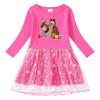 Korean Style Girls' Dress: Short Sleeve Summer & Long Sleeve Spring/Autumn Edition with Stars, Rainbow Sequins, and Mesh Pleated Princess Design.