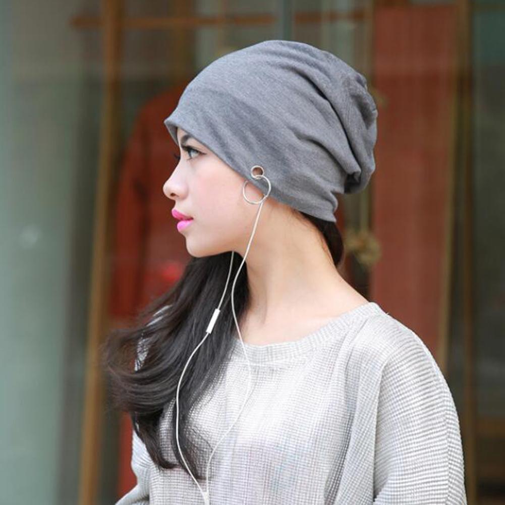 Women Men Autumn Winter Warm Knitted Cap Fashion Metal Ring Beanie Cap