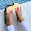 Fashion New Flip Flops Women's Slippers 2025 Summer Square Toe Flat Sandals Outdoor Casual Slippers Women Fashion Flowers Shoes Ladies