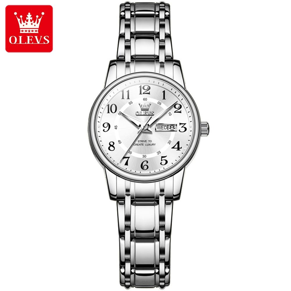 OLEVS brand watch three-dimensional dial dual calendar quartz watch waterproof women's watch women's watch 2891