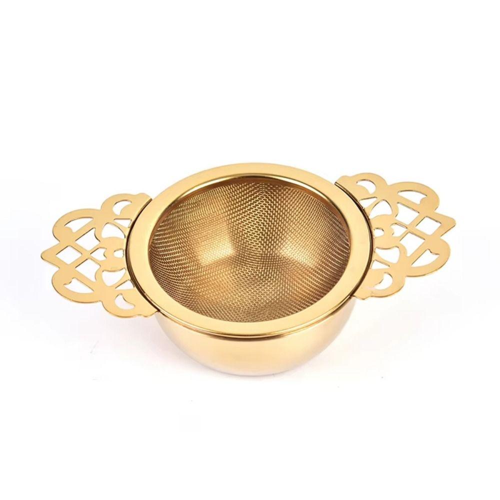 Fine Mesh Hanging Tea Strainer Stainless Steel Lace Tea Infuser Double Ear Tea Filter Restaurant