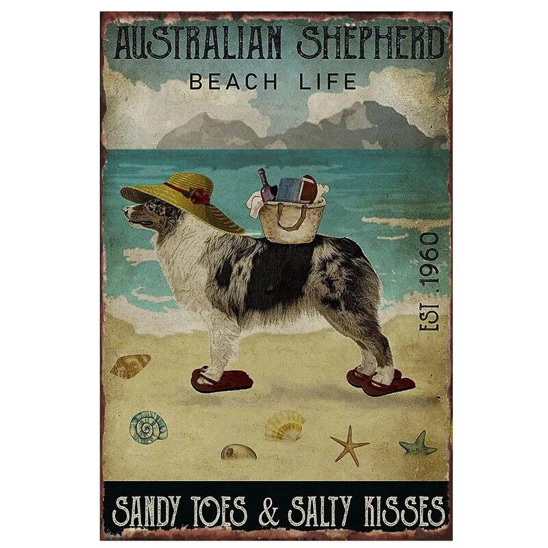 Easily Distracted by dogs and books Metal Tin Signs Posters Plate Wall Decor for Bars Man Cave Cafe Clubs Retro Posters Plaque