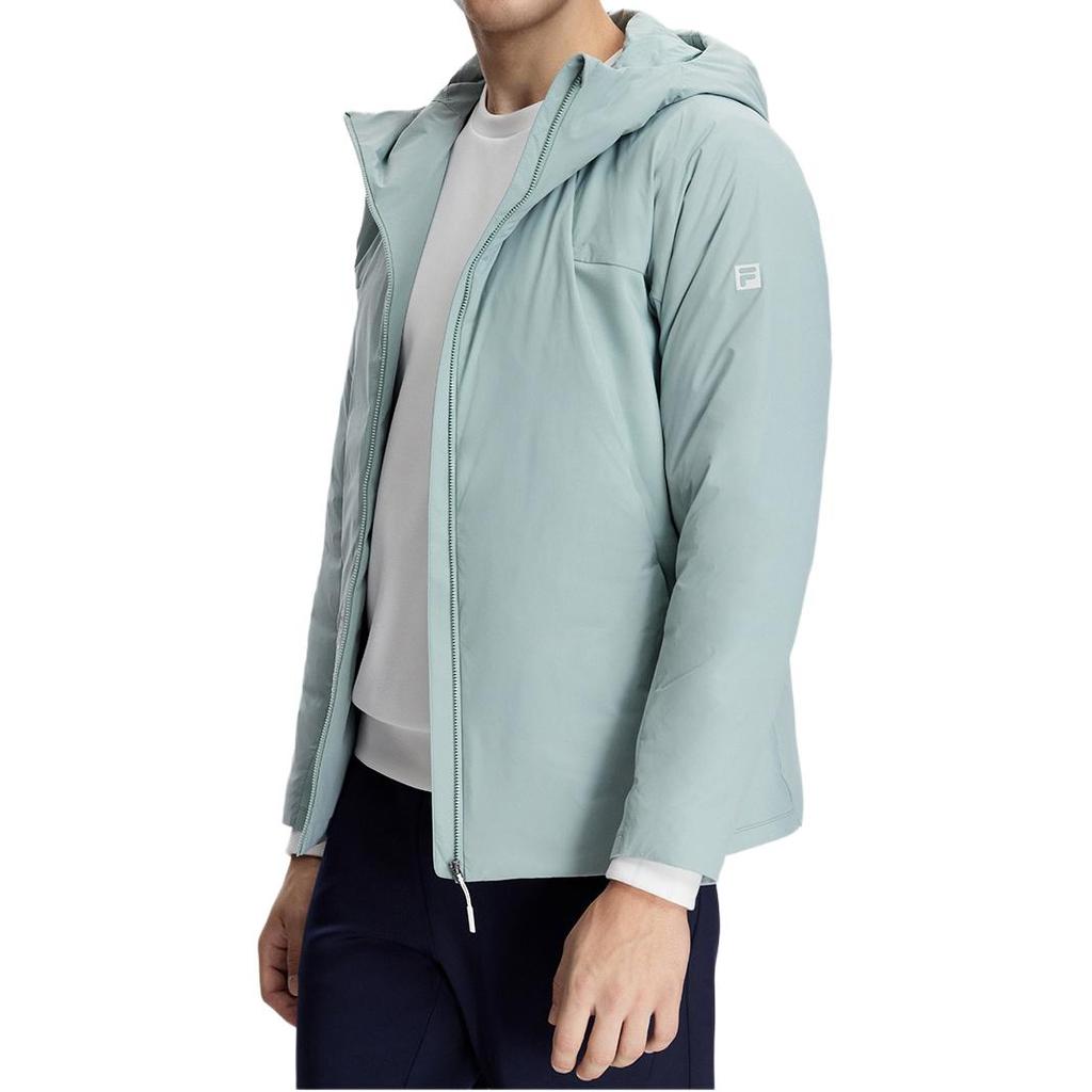FILA Fw23 Lightweight Basic Fitness Hooded Jacket Men Outerwear Blue Gray A11M341901F-BU