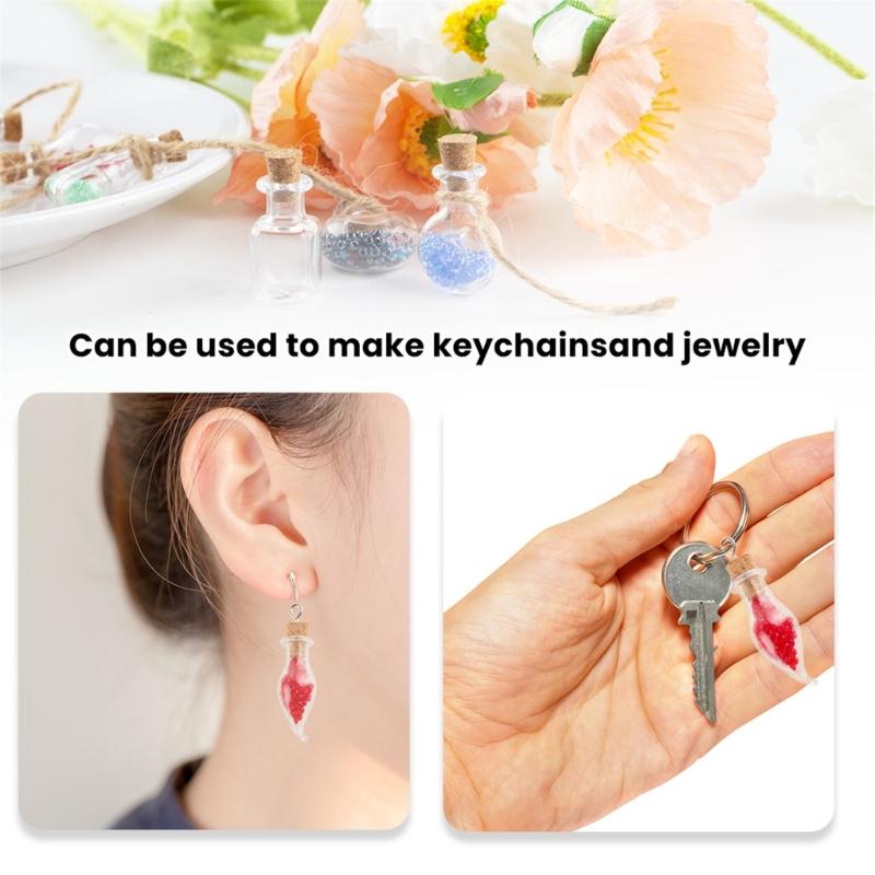 Set aus 30 einzigartigen Glasfläschchen Glas Wunschflaschen Glasfläschchen-Set Segensgeschenkflasche Perfekt zum Basteln und für Schmuck