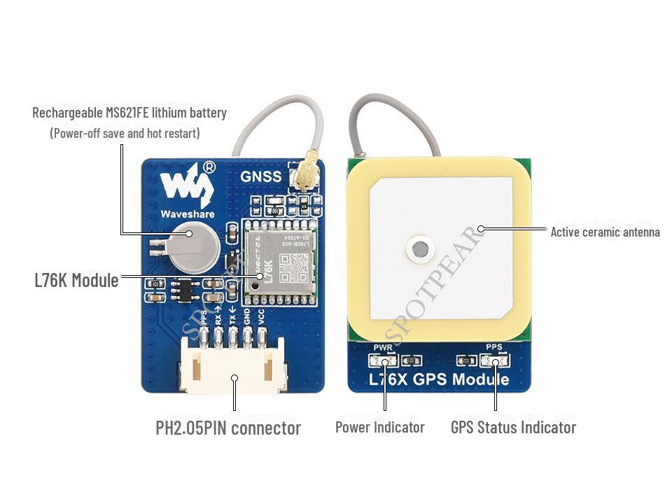 L76K GNSS Module: Supports GPS, BDS, GLONASS, and QZSS multi-satellite systems.
