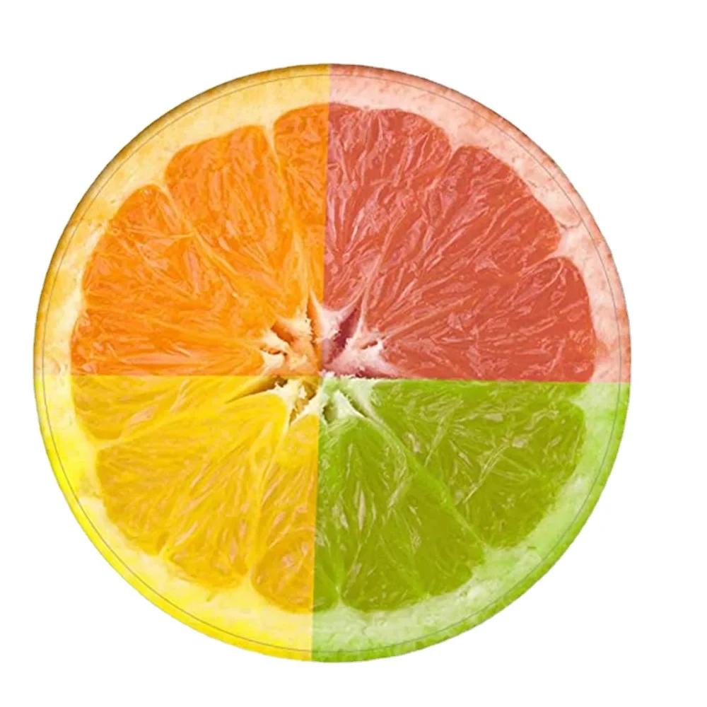 3D Fruit Print Round Carpet Circle Area Rug for Bathroom Living Room Bedroom Decor Non-slip Cloakroom Floor Mats Kitchen Doormat