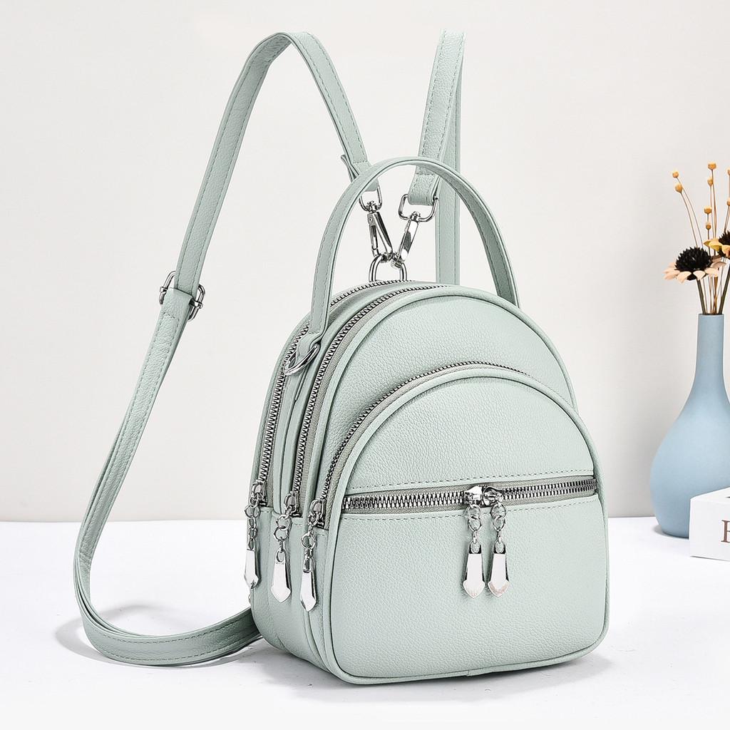 Stylish High-quality Macaron Color Backpack Fashionable Versatile Handbag With Zipper Closure