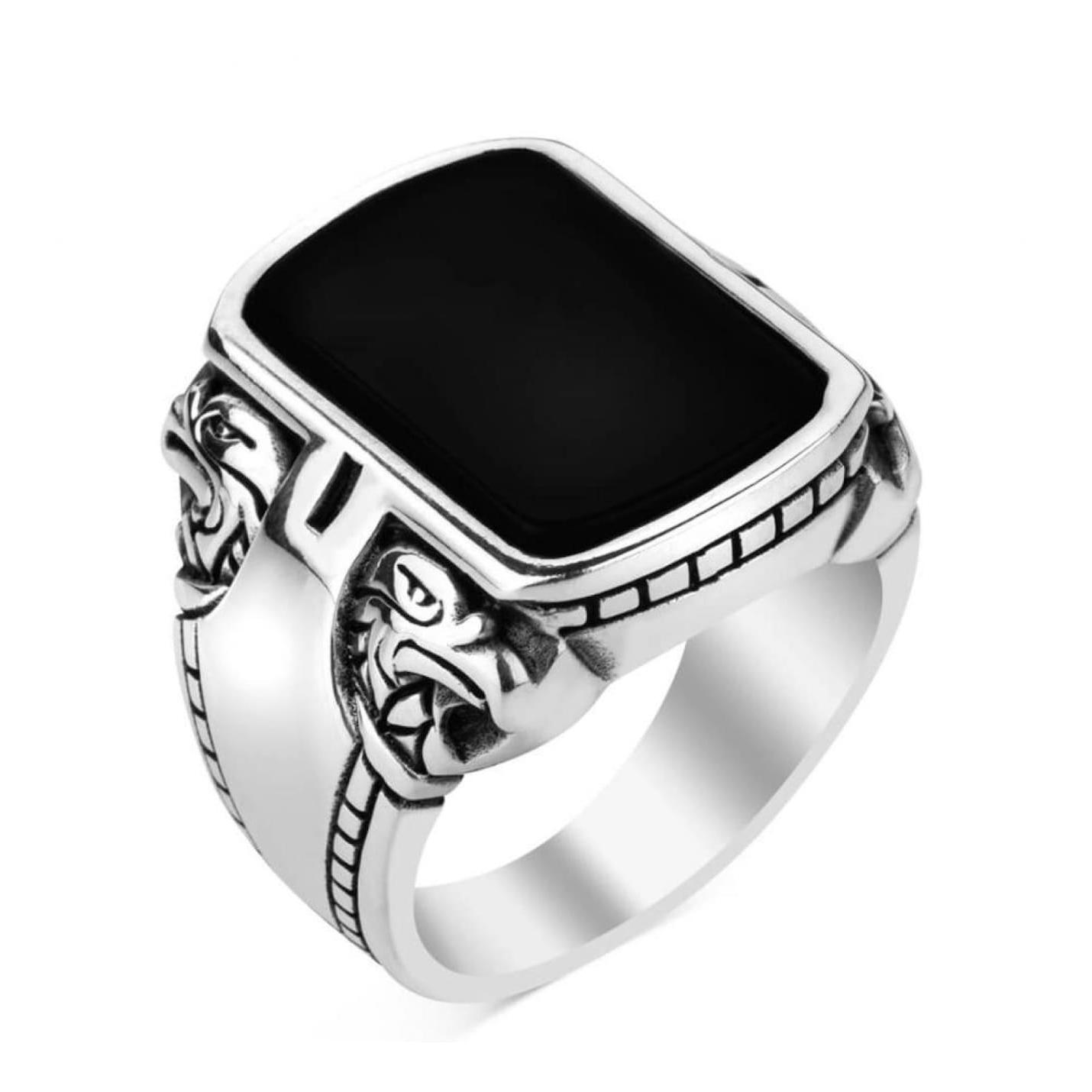 

Кольцо Kartallı Onyx Black Stone из стерлингового серебра 925 пробы