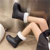 Medium rain boots women's non-slip short rubber shoes fleece warm water shoes kitchen work shoes women's lightweight platform rain shoes