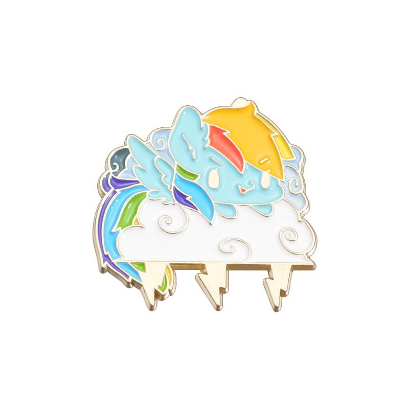 Little Horse Enamel Pins Custom Colorful Hair Brooches Lapel Badges Cartoon Animal Funny Jewelry Gift for Kids Friends