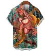 Camicie da uomo con stampa 3D di animali Tigre Drago a maniche corte Camicie Hawaiane Camicetta Nuovi Arrivi Casual Button Up Camicia Aloha Top da uomo
