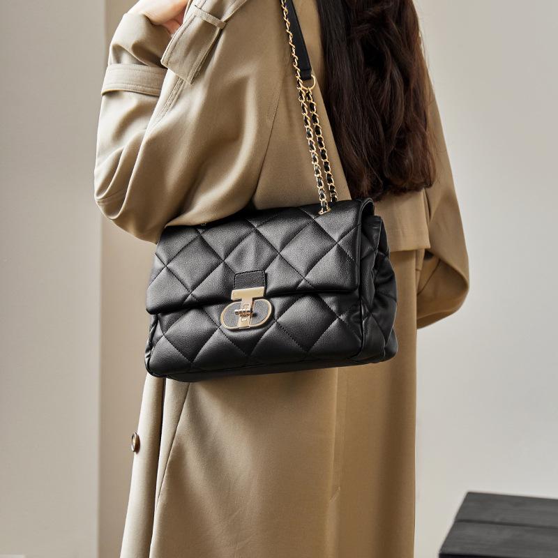 Mrs. Qiao Bag 2025 New Women's Crossbody Bag Large Capacity Quilted Chain Bag Genuine Leather Women's Shoulder Bag