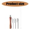 Wood Handle Embroidery Pen with 3 Punching Needle Head and Needle Threader for Hobbyists Embroidery Stitching Craft