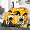 Personalisierbare Decke mit Namen Personality Wallace und Gromit, Weich & Warm, für Sofa, Büro, Bett, Reise, Mittagspause, Geschenk, Geeignet für Alle Jahreszeiten