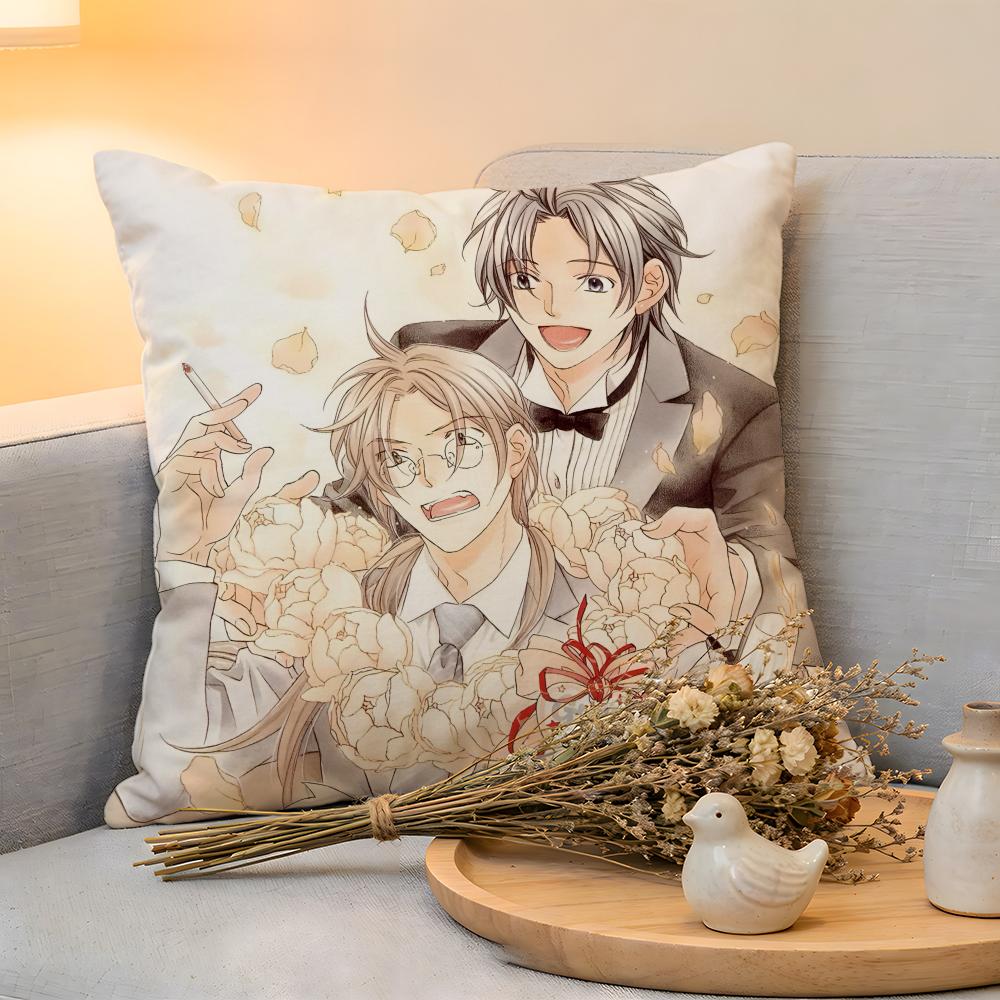 Cushion Cover Linen SkinFriendly Soft Decorative Case For Sofa Home Decor BL Anime The TTyrant Falls In Love Pillow Cover