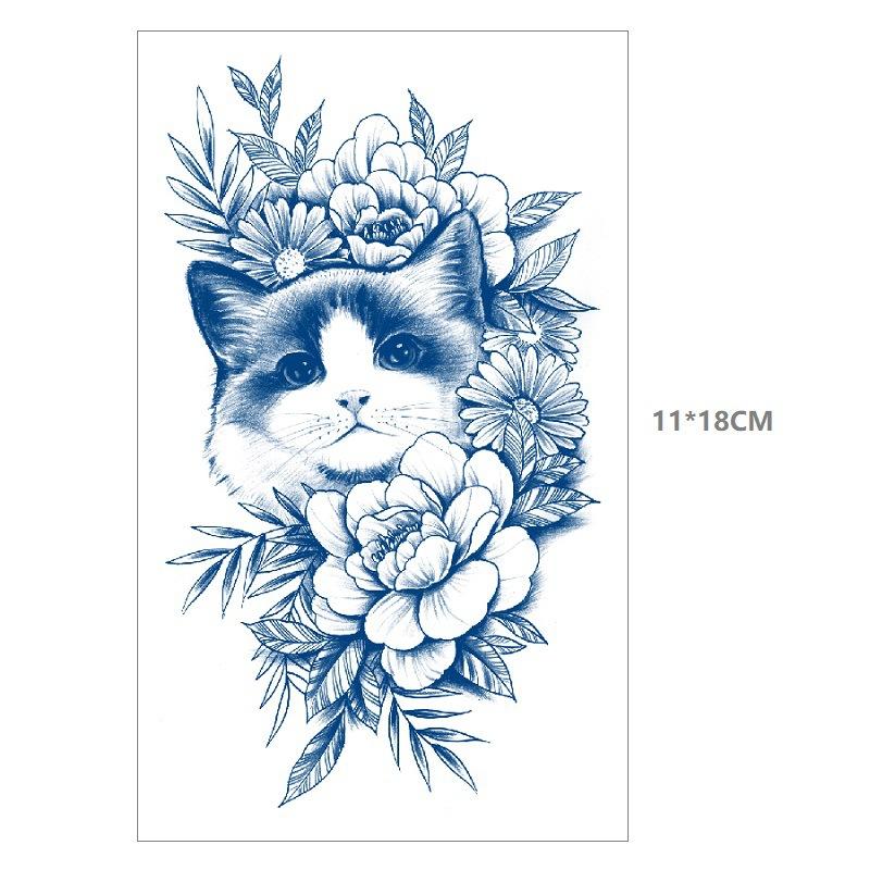 Emmy Herbal Gradual Change Water Transfer Simulation Can Not Wash Off Semi-Permanent Bow Deer Head Dream Catcher Tattoo Sticker