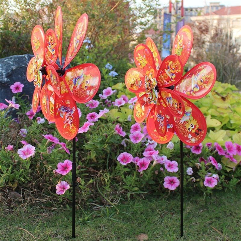 Colorful Cartoon Dragon Wheels Windmill for Children Outdoor Activities and Garden Decoration Kids Windmill Toy Supplies