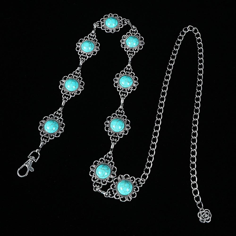 Minority Design Western Country Waist Chain Metal Women's Body Jewelry Turquoise Waist Chain  Girls