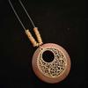 Retro Legno Foglia Gufo Lunga Catena Maglione Etnica Collana Rotonda Donne Ciondolo Orologio Gioielli Femminili Accessori per il Collo Regali Collare