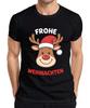FROHE WEIHNACHTEN Rentier Weihnachtsmütze Cartoon Lustig Kinder Herren T-Shirt