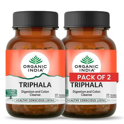 Triphala Capsules 60 Caps Pack of 2 for Digestive Health Gut Comfort and Wellness