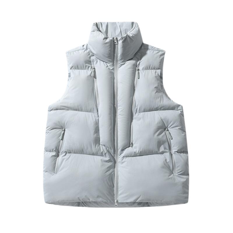 New Winter Large Size Simple and Fashionable Stand-up Collar Down Cotton Vest Loose Warm Vest Women's Coat Tide