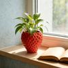 1pc Pastoral Plastic Flower Pot 3D Strawberry Pattern Multi-color Succulent Plant Pot Home Desktop Decor