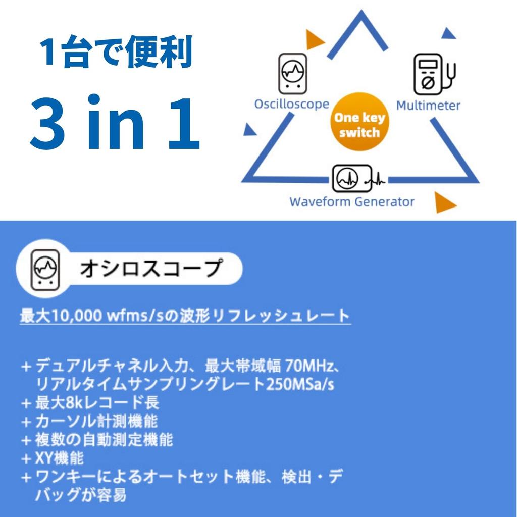 OWON HDS242 40MHz Handheld Sample 8K Record Counts True Japanese Instruction Manual Included 2-Channel Oscilloscope/Multimeter, 2-in-1 Wireless,