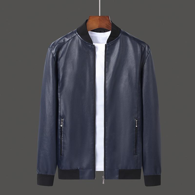 

Мужская кожаная куртка мужская весенне-осенняя кожаная куртка мужская одежда новая популярная приталенная большого размера тренд L