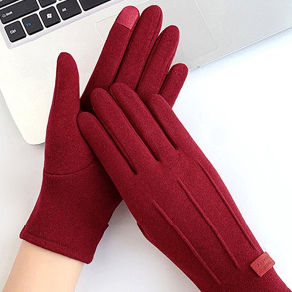 1 Pair Thermal Touchscreen Gloves for Men Women Winter Warm Fleece Lined Windproof Cold Weather Outdoor Cycling Driving Sports