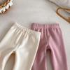 2025 Winter Koreanischer Stil Mädchen Patchwork Pompon Leggings - Trendige Verdickte Hose für Stilvolle Kinder