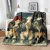 1pc Soft & Cozy Cow Print Blanket Portable, Warm Polyester Flannel Throw for Bed, Travel, Camping, Living Room, Office, Sofa, Chair Digital Print, All