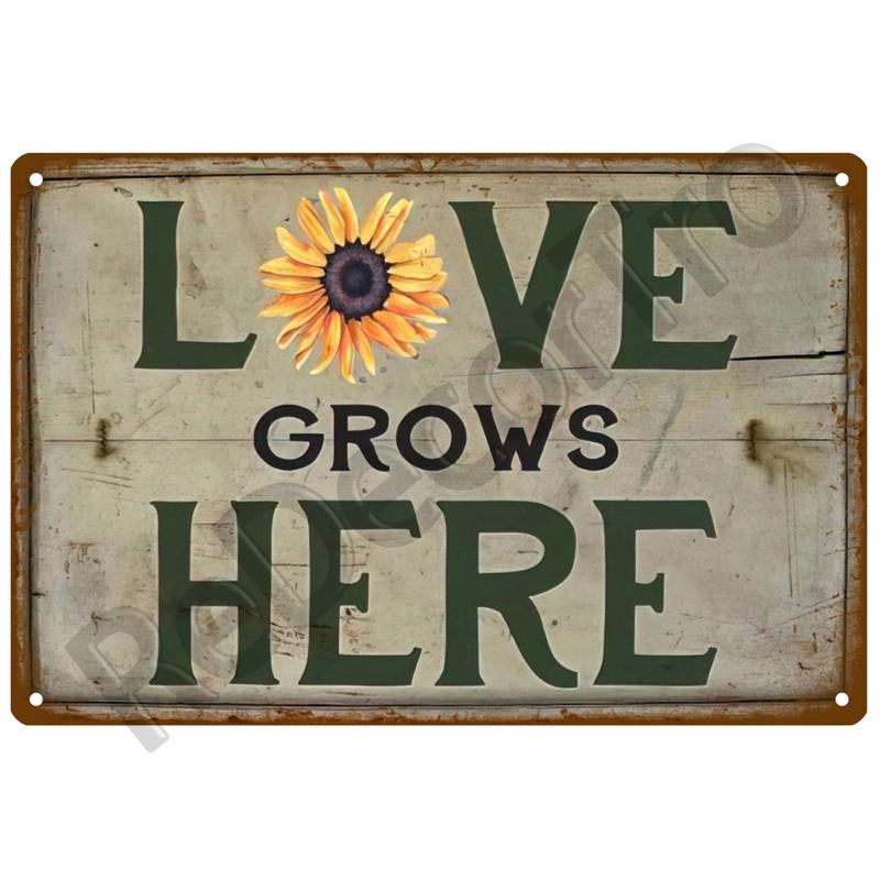 Retro Tin Sign Poster Garden Vintage Wall Poster Metal Sign Decorative Wall Plate Flower Plaque Metal Vintage Decor Accessories