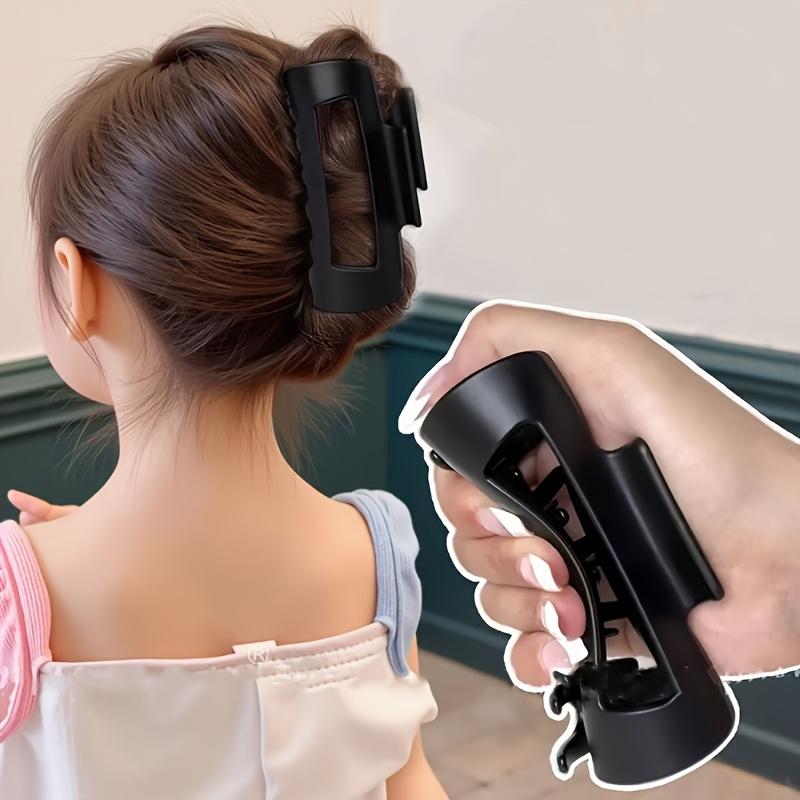 1pc Non-Slip Shark Hair Clips - Heavy-Duty Hold Hair Clamps with Serrated Grip, Multi-Color (White/Black/Red/Brown/Tan) for Braids, Ponytails, Buns