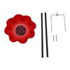 Handmade Metal Flower Garden Bird Bath with Stake Bird Feeder Water Station Outdoor Decor for Birds Bees Easy Install