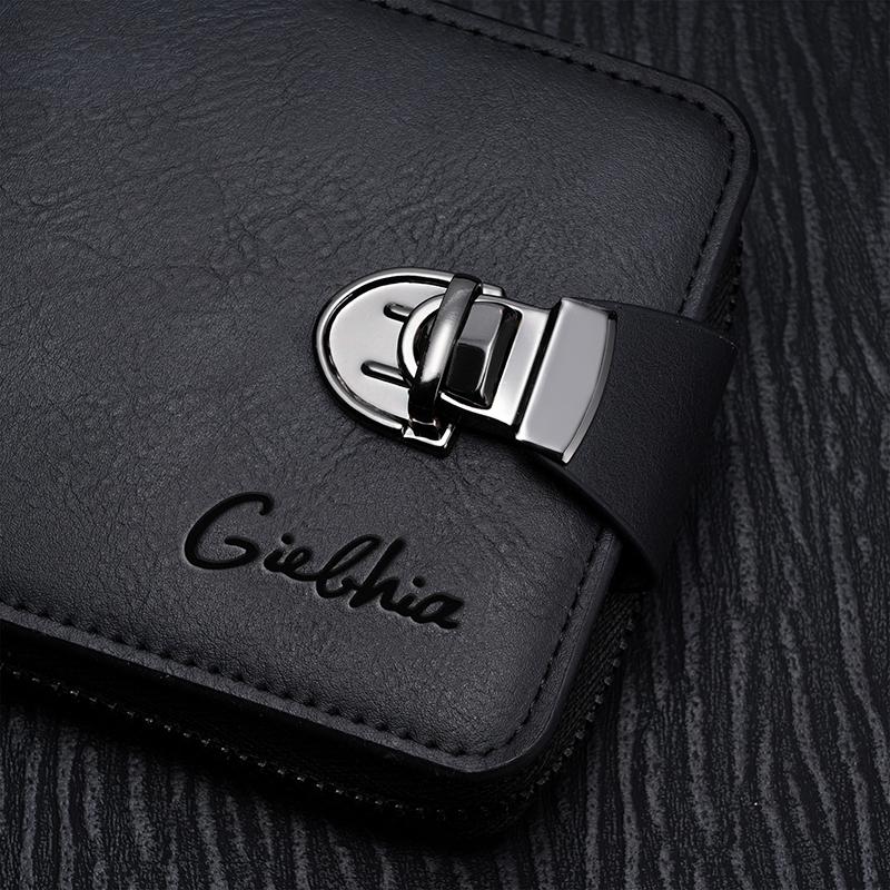 Herren Kurz-Reißverschluss-Geldbörse Business Retro Handtasche Münzfach Mehrere Kartenfächer & Große Kapazität Für Den Täglichen Gebrauch Münzbeutel