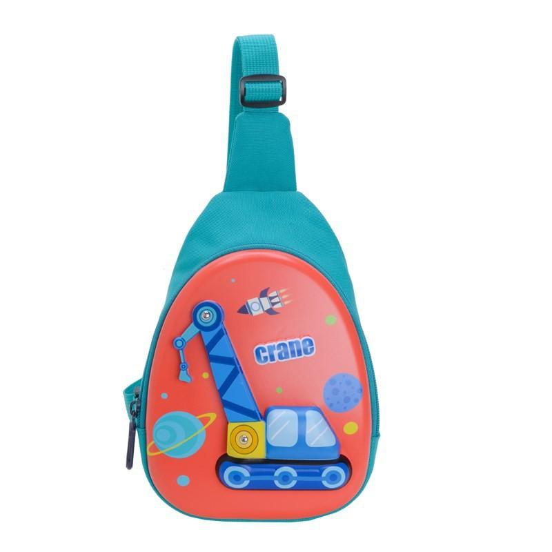 Construction Vehicle Printed Childrens Shoulder Bag Cartoon Crane Bag Crossbody